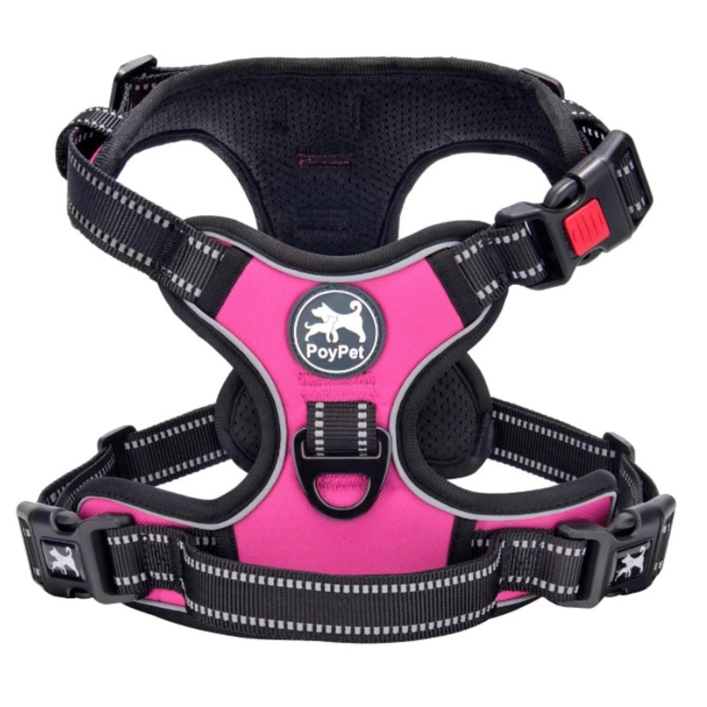 🎉HP | Pink No Pull Reflective Dog Harness 🐾